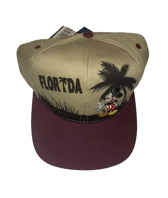 De Colección Años 90 Disney Mickey Mouse Ilimitado Snapback Sombrero Florida Para Hombres Ajustable Nuevo Con Etiquetas Foto 1 de 4