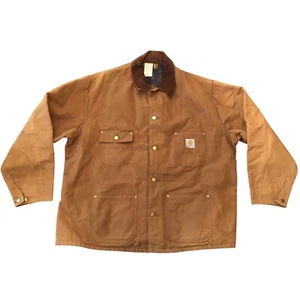 Vintage Carhartt Jacket Mens 52 6BLC Chore Coat Made In USA Blanket Lined - Picture 1 of 12
