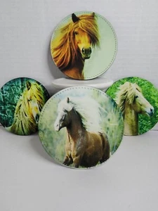 Pferd Wohndeko Untersetzer Kunstleder Designs schöne Pferde 4er Set  - Bild 1 von 23