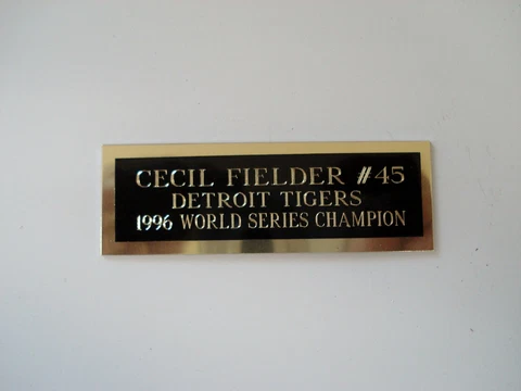Cecil Fielder Tigers Nameplate For A Signed Baseball Ball Card Plaque 1" X 3" Cover