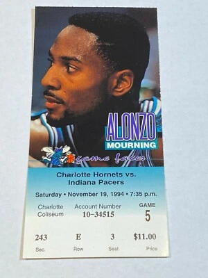 Charlotte Hornets Indiana Pacers NBA Ticket Stub #3 11-19-94 Reggie Miller - Image 1 of 2