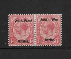 South West Africa 1923 1d Pair with 'South Wes' Variety SG2b Mint Cat£190 - Picture 1 of 2