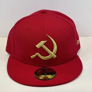 USSR NEW ERA 59FIFTY FITTED HAT (RED METALLIC GOLD) 7 3/8 - Picture 1 of 7