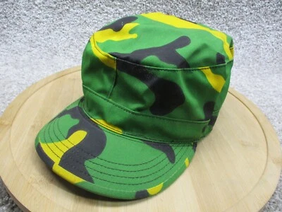Boné camuflado tropical vintage estilo combate chapéu grande verde amarelo preto militar em excelente estado usado - Imagem 1 de 4