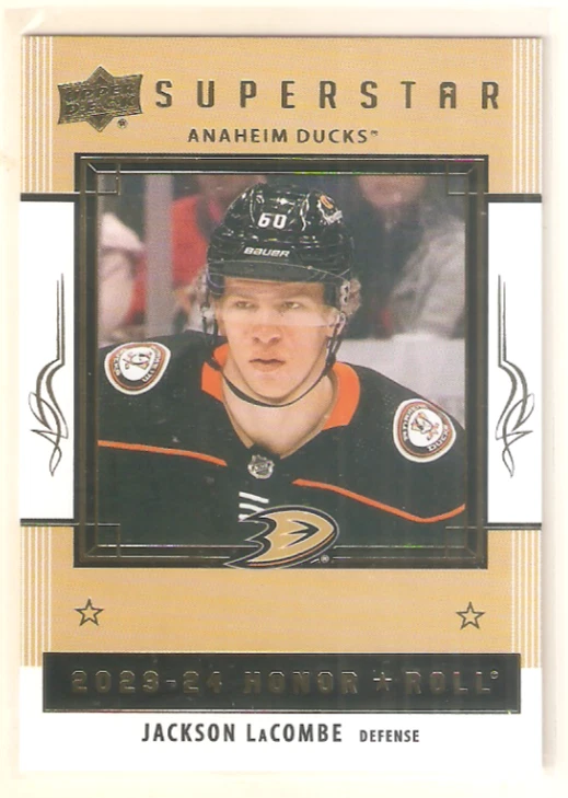 Jackson LaCombe 2023-24 Upper Deck Series 2 Honor Roll Insert RC #43 Ducks - Image 1 of 1