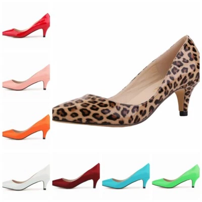 New Ladies Womens Bridal Shoes Mid Kitten Heel Pointed Sandal Candy-colored678-1 - Image 1 of 4