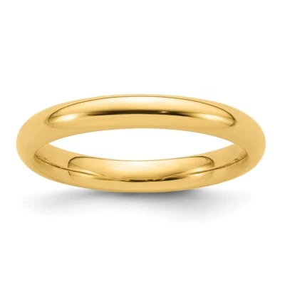 14k Yellow Gold 3mm Wedding Band Ring for Women Size 8 - Image 1 of 4