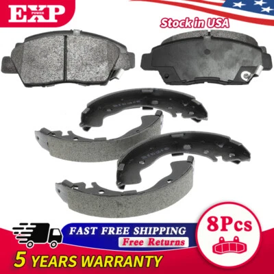 Pastilhas de freio dianteiras + SAPATOS TRASEIROS para 2009 2010 2011 2012 2015 Honda Fit - Imagem 1 de 4