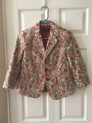 Talbots Women PETITES 'RED/PINK FLORAL' Jacket Size 2P - Lightly Worn - Image 1 of 3