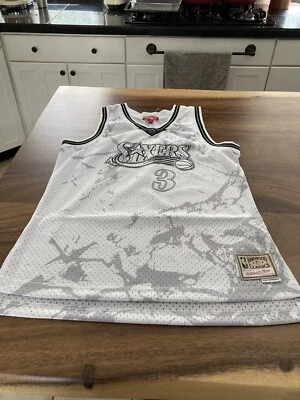 WOMENS Mitchell & Ness PHILADELPHIA 76ERS ALLEN IVERSON HWC Marble Jersey M NWT - Image 1 of 4