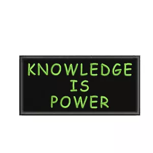 Knowledge Is Power Patch 4" Embroidered Iron-On Applique Grim Darkness Gamer - Picture 1 of 12