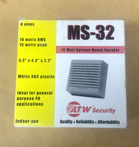 ATW Security MS-32 15 Watt Surface Mount Speaker NEW Indoor Use - Picture 1 of 1