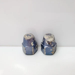 Vintage Tuf Neck Axle Nuts 24 TPI Alloy Blue USA HTF - Picture 1 of 8