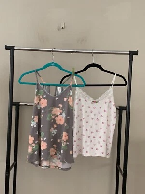 Лот из 2 Flora Nikrooz Sz S мягкий трикотаж кружевной отделки и помпон Camisole верхний комплект - Изображение 1 из 4