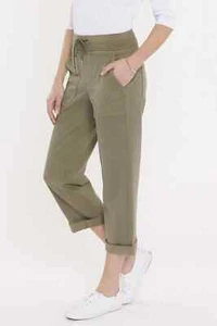 NYDJ Women's Size 8 Moss Green Drawstring Cargo Pants - Picture 1 of 5