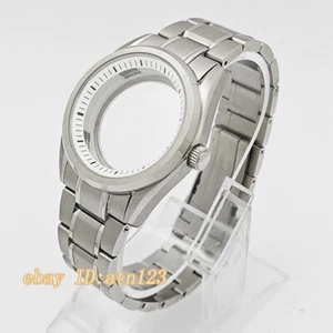 40mm Sapphire Glass Silver Watch Case With Chapter Ring Fit NH35 NH36 Movement - Picture 1 of 15