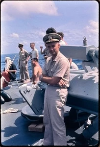 Vintage 1964 US Navy Officer Color 35mm Ektachrome Slide Military Ship - Picture 1 of 4