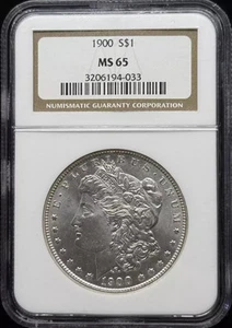 1900 Morgan Silver Dollar NGC MS-65 - Picture 1 of 2
