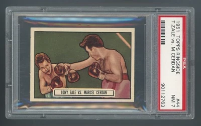 1951 Topps Ringside #44 Tony Zale Vs Marcel Cerdan PSA 7 NM #90112763 - Image 1 of 2