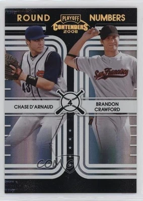 2008 Playoff Contenders Round Numbers Black /100 Chase d'Arnaud Brandon Crawford - Image 1 of 2