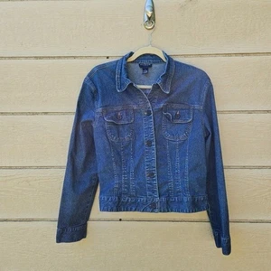 Ann Taylor Stretch denim jacket size 12 Y2K - Picture 1 of 5