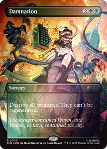 Damnation PRESALE ✨ Borderless COLORS FOIL ✨ MTG NM Venom Spider-Man Secret Lair - Picture 1 of 1