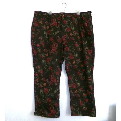 Jeans feminino Catherine's 32W slimmer clássico marrom floral - Imagem 1 de 3