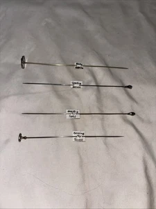 Lot Of 4 Antique Sterling Art Nouveau Large Hatpins, 2 Marked, Says 2 Tested 7” - Picture 1 of 19