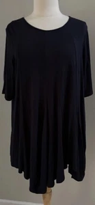 Cómoda Camiseta Túnica Azul Marino Sólida Jersey Tejido Asimétrico Línea A Talla 1X Usada en Excelente Condición - Imagen 1 de 5