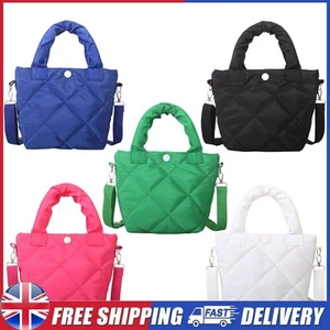 Fashion Women Messenger Bag Oxford Embroidered Thread Rhombus Top-Handle Handbag - Picture 1 of 24