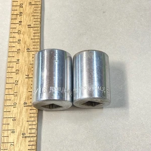 Hinsdale Socket Lot 2 Pc 7/8" & 15/16" 1/2" Drive 12 Point USA - Foto 1 di 6