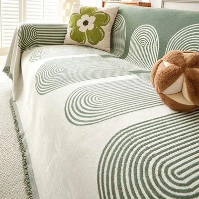 Boho Sofa Covers Reversible Chenille Sectional Couch Covers Dog Couch Protector - Image 1 of 4