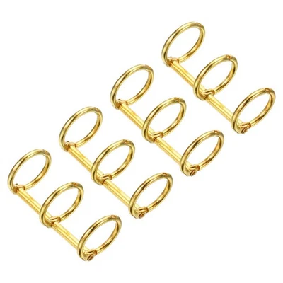 4Pcs 3 Circle Binder Rings 0.63" Metal Book Rings Loose Leaf Ring Gold Tone - Image 1 of 4