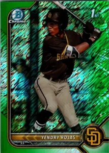 2022 Bowman Chrome 1st Green Shimmer Refractor /99 Yendry Rojas #BCP-178 - Picture 1 of 2