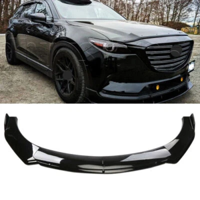 For Mazda 3 6 CX-5 Miata MX-5 Front Bumper Lip Splitter Spoiler Kit Gloss Black - image 1 of 4