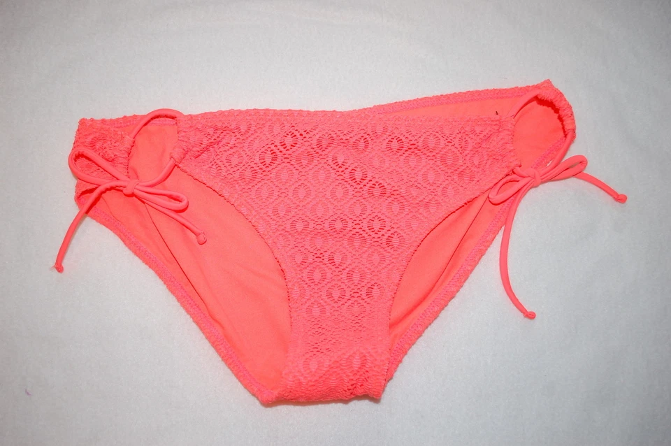 Traje de baño junior para mujer NARANJA BRILLANTE CUERDA BIKINI PARTE INFERIOR Crochet Superposición S 3-5 Foto 1 de 1