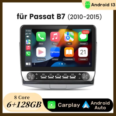 Carplay Android 14 Autoradio Für VW Passat B7 2010-2015 6+128G GPS Navi 4G BT FM - Bild 1 von 4