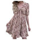 Dress Short Casual Sleeves Womens Lace Loose With Ruffle Hollow On Mid Dress