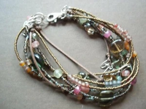 Silpada 925 Plata de ley multicolor calcedonia pulsera de cristal de cuarzo B2090 - Imagen 1 de 12