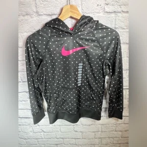 Nike black with white polka dots girl hoodie size medium NWT - Picture 1 of 5