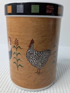 Utensil Container Warren Kimble Sakura Country Quartet Roosters Vintage Heavy - Picture 1 of 8