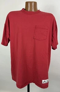 Vintage 90s DAC Russell Athletic Pocket T-Shirt XL Faded Red Blank Minimal USA - Bild 1 von 11