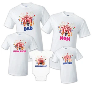 Circus Family Birthday Shirts, Birthday Boy Birthday Tee Shirt Carnival Bodysuit - Picture 1 of 12