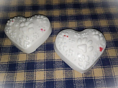 Paw Heart Soap, choice of soap type, scent, FREE ship, 180+ scents, goats milk+ - Image 1 of 3