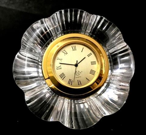 LENOX CRYSTAL DESK / MANTLE CLOCK - PYRAMID SHAPE Cover