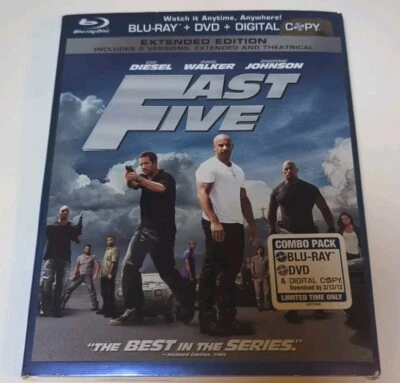 Fast Five (Blu-ray/DVD, 2011, 2-Disc Set, Extended Edition ) Fast & Furious - Image 1 of 4
