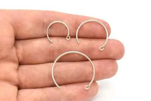 Sterling Silver Filled Round Ear Wire Hoop w/2mm Ring ,1 Pair, 15, 20, 25mm - Picture 1 of 1