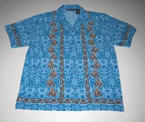 Vintage No Boundaries Tribal Monkey Button Up Shirt Size Large Primate Animal - Picture 1 of 6