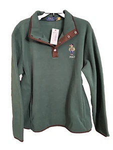 NUEVO CON ETIQUETAS*Chaqueta polar Polo Ralph Lauren para hombre 1/4 a presión*Oso universitario*Verde* Talla L*$228 - Imagen 1 de 5