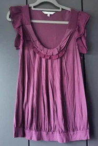 Jasper Conran Wine Scoop Neck Top Size 14 - Picture 1 of 24